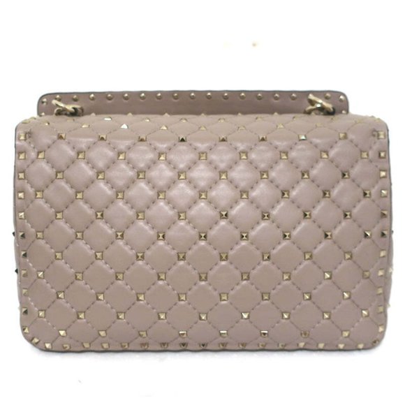 Valentino Large Rockstud Spike Chain Strap Bag Poudre Leather - Picture 6 of 11